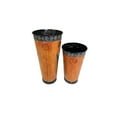 thumbnail image 3 of 21- 16 Inch Metal Umbrella Stands- Black Engraved Artwork- Set of 2- Orange, 3 of 5