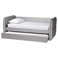 thumbnail image 2 of Baxton Studio Finch Light Gray Velvet Fabric Full Size Daybed with Trundle, 2 of 6