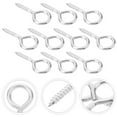 thumbnail image 2 of 10pcs Anti-rust Self Tapping Eye Screw Hooks Eye Bolts Eye Hooks for Wood, 2 of 8