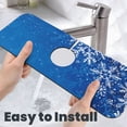 thumbnail image 6 of Xecao Blue Christmas With Snowflakes for Kitchen Sink Splash Guard Faucet Mat , Faucet Guard & Draining mat, (15" X 5.5" ), 6 of 7