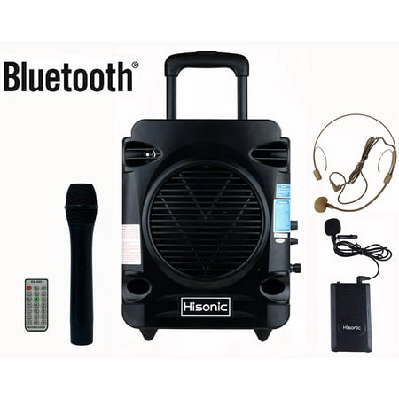 Hisonic HS700 True RMS 35 Watts Rechargeable Portable PA System with Built-in Dual VHF Wireless Microphones with Bluetooth Connection  Music Player/Recorder & FM Radio  Remote Control price history on PriceWatchPro