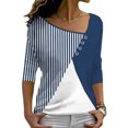 thumbnail image 1 of MAWCLOS T-shirt à Manches Courtes pour Femmes Bleu M, 1 of 2