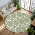 thumbnail image 2 of Abstract Geometric Washable Area Rug&nbsp;5 ft White Twisted Lines Green Background Soft Round&nbsp;Rugs for Living Room, Non Slip Carpet for Bedroom&nbsp;Entryway Dining Room, 2 of 9