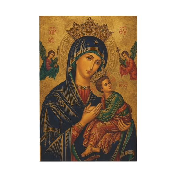 Our Lady of Perpetual Help Blessed Virgin Mary Canvas Wall Art For Bedroom Living Room Home Decor 12*18in