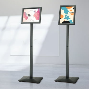 BENTISM Pedestal Sign Holder Adjustable Poster Stand 8.5 x 11 Inch Metal Base