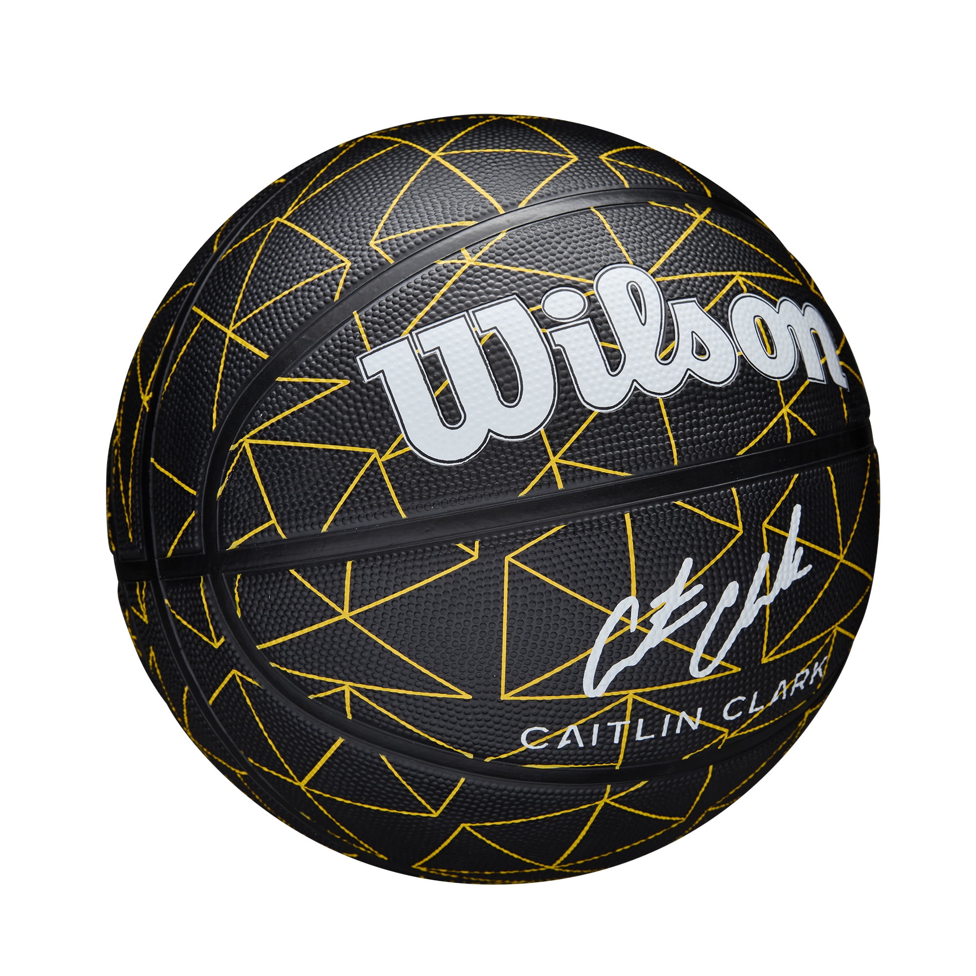 Wilson Caitlin Clark Repetition Outdoor Basketball - Black/Yellow, Size 6 - 28.5"