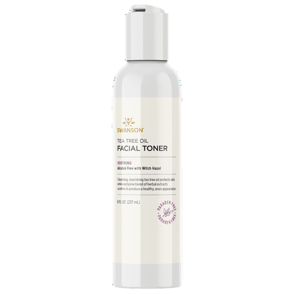 Swanson Tea Tree Oil Facial Toner with Witch Hazel 8 oz Liquid