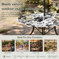 thumbnail image 6 of Round Outdoor Tablecloth with Umbrella Hole and Zipper, Black Floral Tablecloth with Elastic Waterproof, Country Retro Flowers Botanical Retro Art Patio Table Covers for 45" - 54" Picnic Pool Tables, 6 of 9