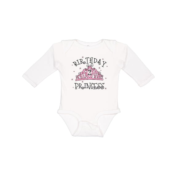 Inktastic Tiara 2nd Birthday Princess Girls Long Sleeve Baby Bodysuit