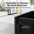 thumbnail image 7 of ZEUKMXOO 75-Gallon Outside Storage Box Waterproof, Large Outdoor Storage Bin for Patio Deck Garden, Black Heavy Duty Container with Lid, Bottom Casters, 7 of 7