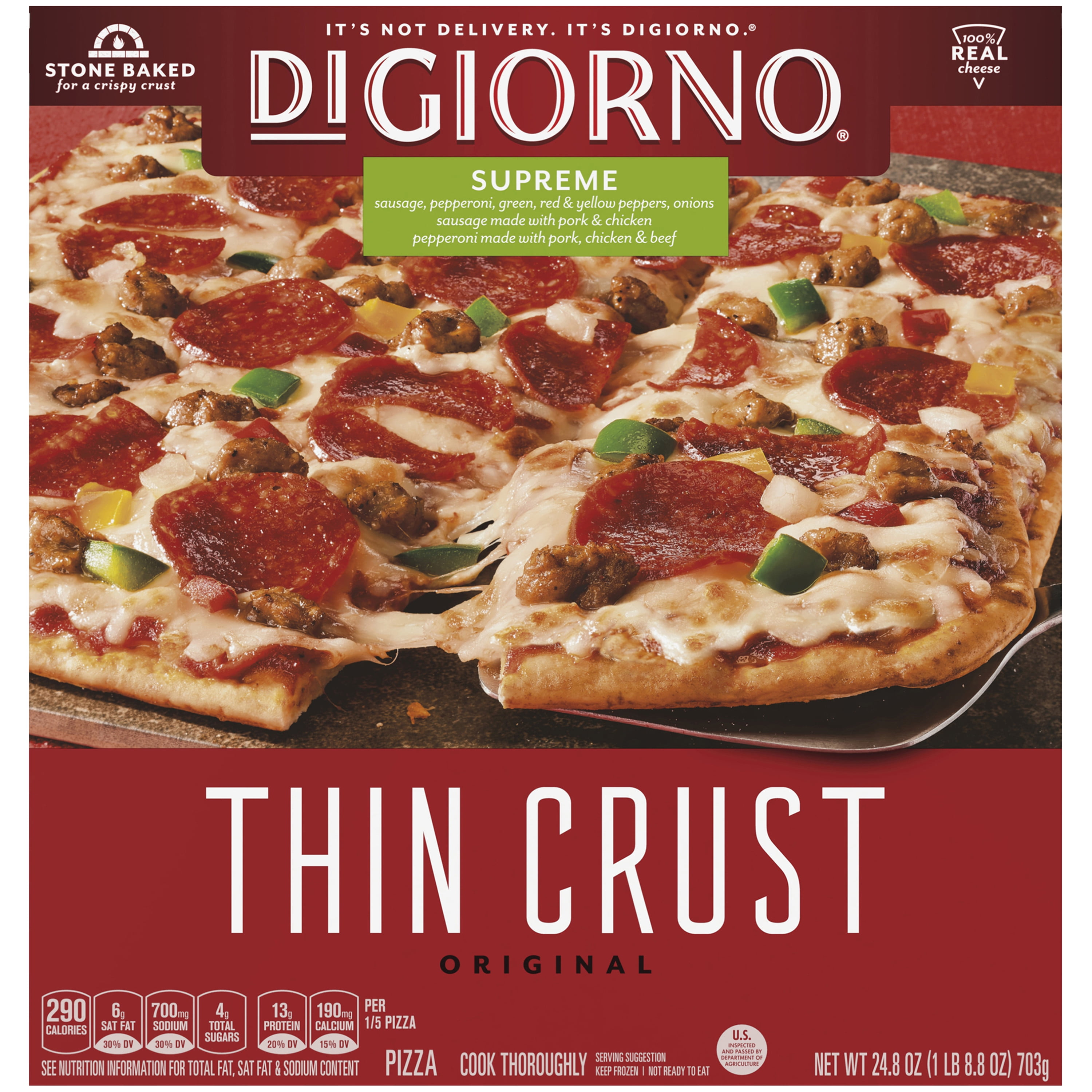 Digiorno Original Thin Crust Supreme Frozen Pizza 24 8 Oz Walmart Com Walmart Com