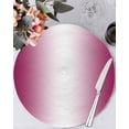 thumbnail image 2 of Round Placemats Set of 4 Ombre White Rose Red Place Mats Washable Woven Placemat Gradient Color Circle Braided Table Mat for Kitchen Dining Table Party Home Decor 15 Inch, 2 of 8