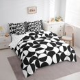 thumbnail image 2 of Castle Fairy Abstract Split Circle 7-Piece Twin Bedding,Retro Curved Bedding Comforter Set,Black White,Reversible, 2 of 7