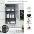 thumbnail image 5 of Giantex Bathroom Wall Cabinet, Large Capacity Storage Cupboard Cabinet w/Single Louver Door & Height Adjustable Shelf, Wood Wall Mounted Medicine Cabinet, Gray, 5 of 6