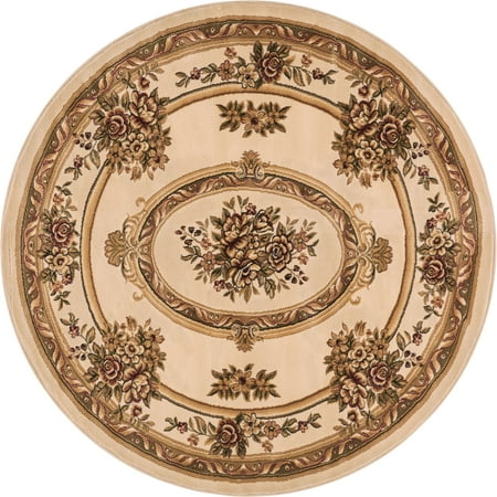 - Well Woven Pastoral Medallion Ivory French 5 Round (5'3