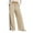 17#Khaki, variant on Women's Drawstring Sweatpants Side Stripe Pants Wide Leg Track Pants with Pockets Black L