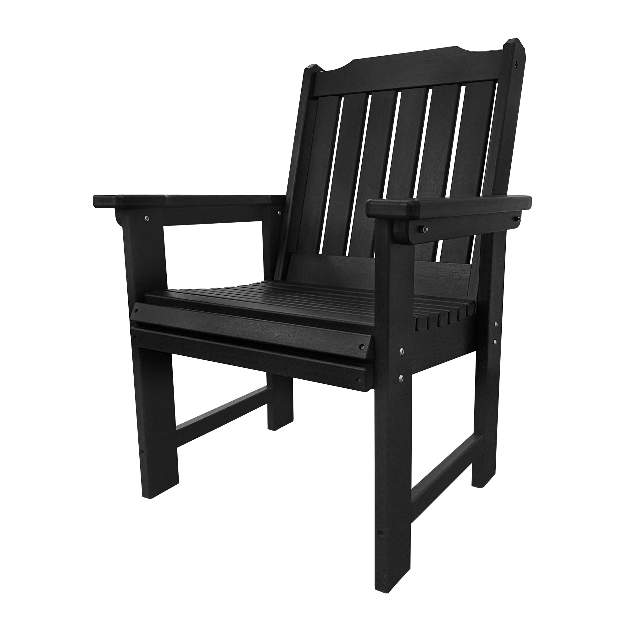 Innovaze HDPE Patio Dining Chair, Outdoor Chair with 18/8 Stainless Steel Hardware,, Heavy Duty 600 lbs, for Outdoor Patio Garden Yard (1 Piece, Matte Black)