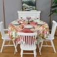 thumbnail image 2 of Pioneer Flower Round Tablecloth 60" X 60",Wrinkle Wipeable Table Cloth for Kitchen Dining Room Picnic Patio Party, 2 of 6