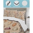 thumbnail image 3 of Twin XL Quilt Bedding Set, Retro Ocean Reversible Summer Quilt 3 Pieces, Brown Coastal Shells Conch Underwater Lightweight Bedspreads Coverlets with 2 Pillow Shams for All Seasons, 3 of 5