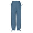 thumbnail image 6 of IROINNID Sales Women's Pants Wide Leg New Drawstring Straight Work Pants Female Loose Retro Spicy Girl Pants Thin Pants,Sky Blue, 6 of 6