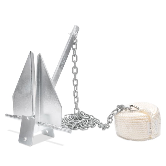 Heavy Duty Boat Anchor Kit with Anchor Chain, Shackle and Anchor Rope, 10lb Danforth Anchor,Boat Anchor for Pontoons, Dinghies, Fishing Boats, Bass Boats, Sport Boats, Sport Yachts