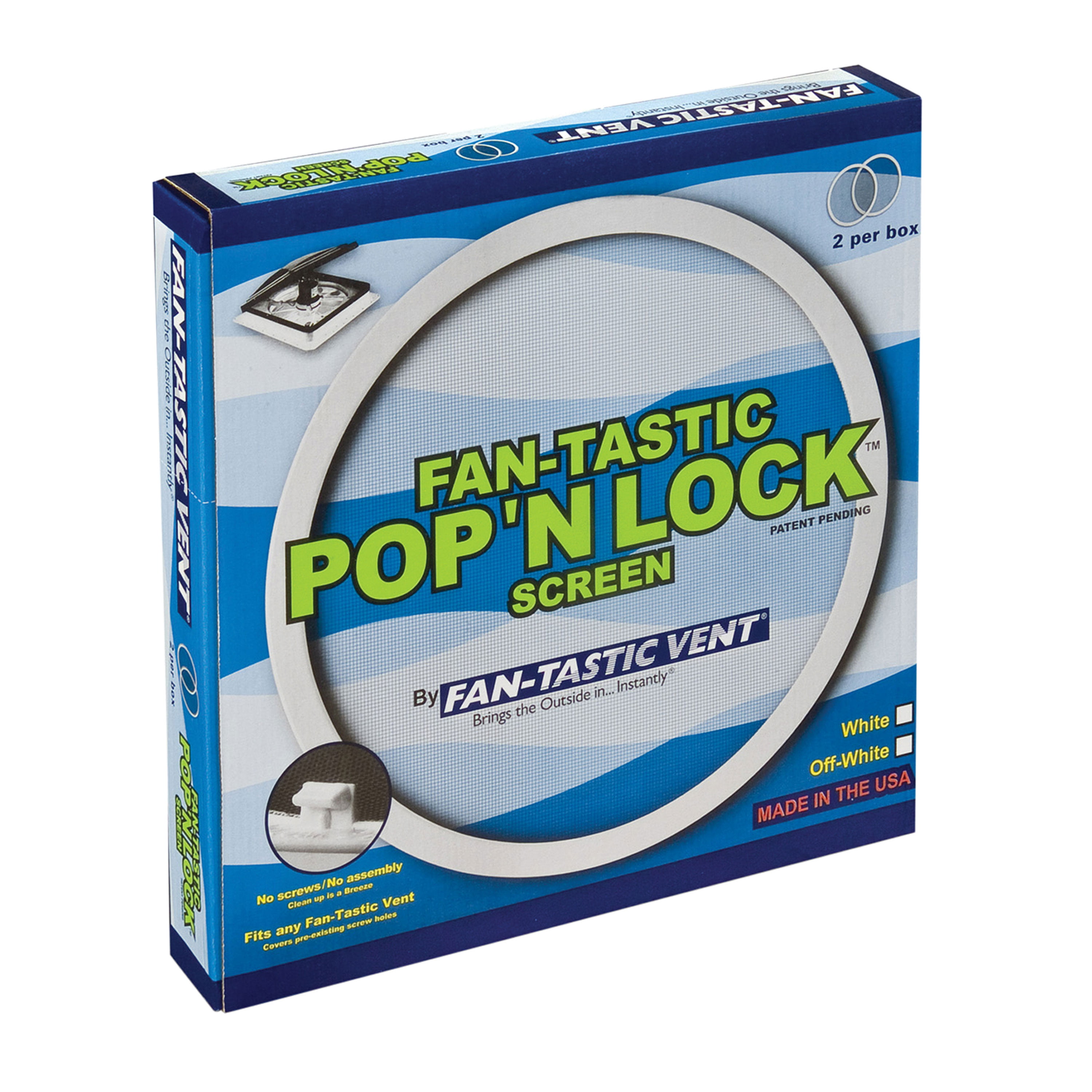 Fan-Tastic K2035-80 Off White Pop 'N Lock Vent Screen 
