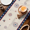 thumbnail image 3 of Independence Day Truck Table Runner 72 Inches, Blue Star Firework 4th of July Beige Bed Runner Dresser Scarves Tabletop for Indoor Outdoor Parties/Ceremony/Banquet, 14" x 72", 3 of 9