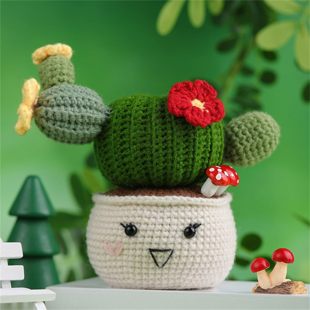 Crochet Kits Plant Crochet Yarn Set Cute Animal Crochet Kits DIY Beginners Crochet Kits with English Video Tutorials