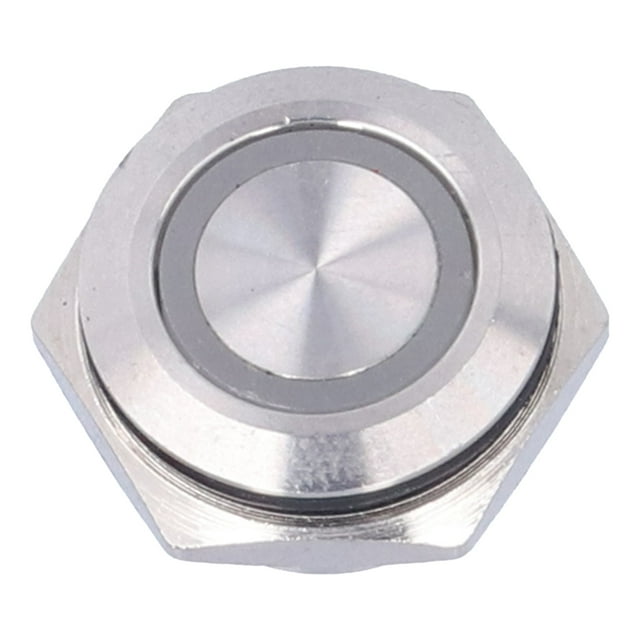 Wchiuoe Short Touch Push Button,Momentary Tact Switch,5Pcs Momentary Push Button Switch Metal Auto Reset Ultra Thin Waterproof with LED 16mm