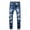 Dark Blue, variant on Men's Jeans Ripped Slim Fit Straight Leg Denim Jeans Stretchy Summer Casual Trendy Men's Pants