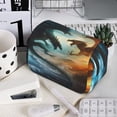 thumbnail image 7 of Sikiie Red And Blue Flame Wave Dragon Print Flip Double-layer Pencil Case, All-purpose Stationery Bag for Study and Office, Zipper Design, Unisex, 7 of 7