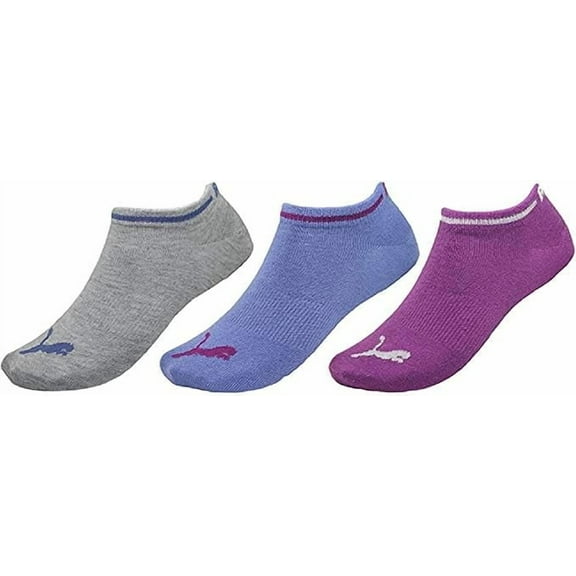 PUMA Women's 6 Pack Runner Socks (Purple/Blue/Grey, 9-11)