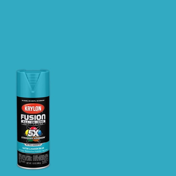 Krylon Fusion All-In-One, Satin, Lagoon Blue, 12 oz.