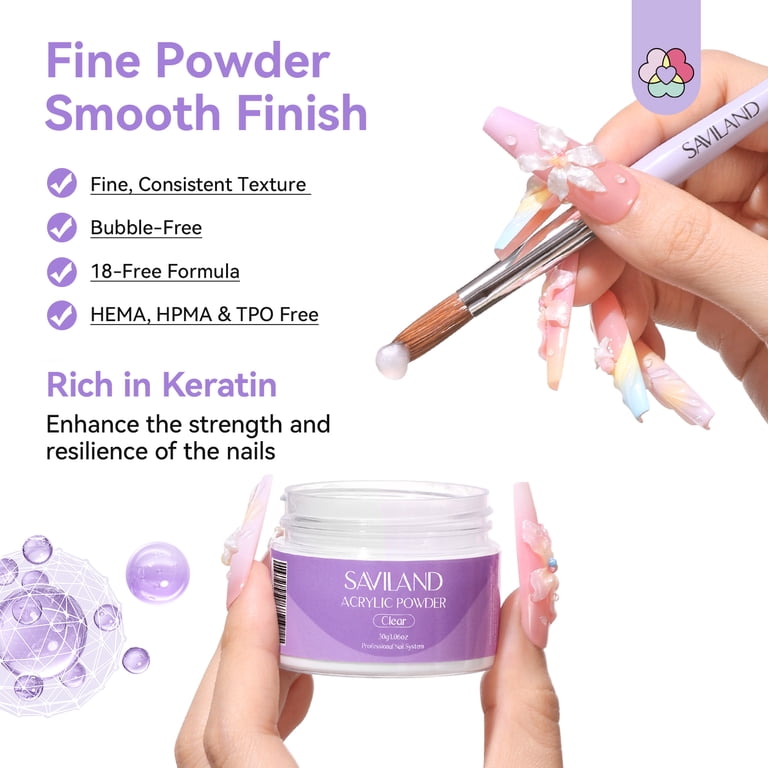 Saviland Acrylic Nail Kit With Clear Powder & Liquid photo 5