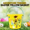 thumbnail image 2 of Adventure-Themed Yellow Easter Basket, 8-Inch Reusable Plastic Bucket w/ Handle Halloween Trick or Treat Gift Container Storage Summer Beach Pail Party Favor Egg Hunt Accessory Home Office Organizer, 2 of 7