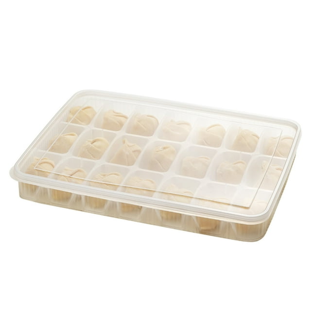 Plastic Storage Box Refrigerator Compartmentalized Food Storage Box with Lid Plastic Food Grade Dumpling Box Freezer Box Large Capacity Box with Lid