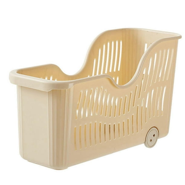 Kitchen Storage Basket with Wheel, Household Plastic Snack Toy Storage, Kitchen Cabinet Storage Box