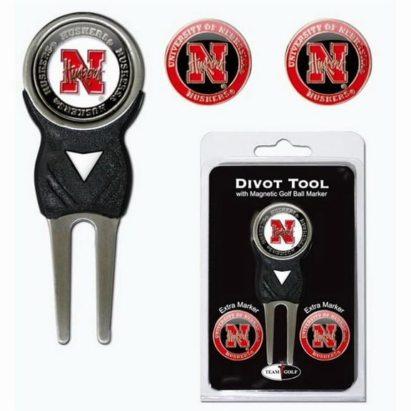 NCAA Nebraska Cornhuskers 3 Marker Signature Golf Divot Tool Pack