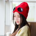 thumbnail image 1 of Windproof Ski Caps With Removable Glasses Thicken Sports Multi-function Cap, Red, 1 of 5