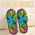 thumbnail image 2 of Balery Multicolored Beautiful Flower Pantuflas de Casa de Felpa Silenciosas con Diseño Estampado, Zapatillas Cómodas Antideslizantes de Algodón para Interior-Large, 2 of 8