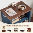 thumbnail image 4 of Joaxswe Record Player Stand with Cable Hole, Vinyl Record Cabinet, 24" Mid-Century Turntable Stand Table for Living Room, Blue, 4 of 10