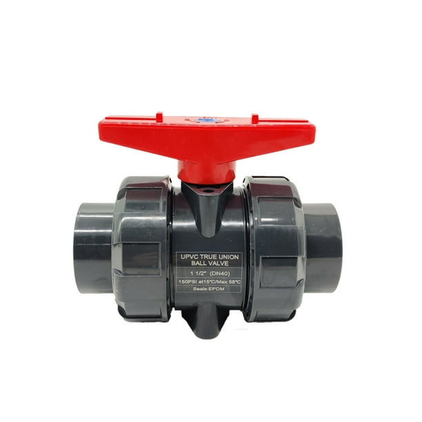 Sonducket Válvulas de cierre de bola de tubería de plástico de PVC de 1,5 pulgadas, conector de manguera de agua de doble canal para riego de jardín, Deportes acuáticos Sonducket OD025030-00