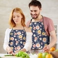thumbnail image 5 of Pioneer Flower Floral Print Pattern Cotton Linen Apron with Pockets, Waterproof Adjustable, 33x27 Inch for Kitchen, Gardening, BBQ, Salon, 5 of 6