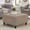 Linen Khaki-Linen, variant on Square Storage Ottoman Coffee Table, Large Upholstered Ottoman with Hidden Storage, Button Tufted Bench with Nailhead Trim & Wooden Legs,Beige