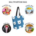 thumbnail image 7 of FORMRS Womens Canvas Tote Bag with Zipper Inner Pocket Shoulder Handbag, Blue Polar Bear, 7 of 7