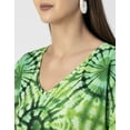 thumbnail image 5 of Moomaya V Neck Short Sleeve Printed Rayon Dress - Women's Trendy Summer Dress, 5 of 9
