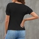 thumbnail image 4 of Camiseta De Verano, Transpirable, A La Moda, Con Lunares, Suave, Para Mujer, Camisa Informal, Mangas Abullonadas De Color Sólido Para El Hogar, Para La Oficina, Para La Playa, 4 of 6