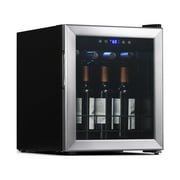 Newair, 16 Bottle Freestanding Wine Fridge, Stainless Steel Wine Cooler