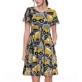 thumbnail image 1 of Easygdp Excavator At Work para Vestido Transpirable de Mujer, Vestido Suelto de Manga Corta con Pliegues y Bolsillos para el Verano, 1 of 6