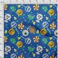 thumbnail image 4 of oneOone Rayon Medium Blue Fabric Halloween Dress Material Fabric Print Fabric By The Yard 56 Inch Wide, 4 of 4